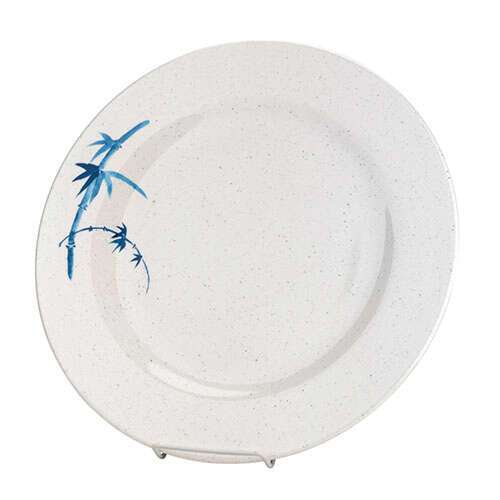 Thunder Group 1012BB 11.75 Inch Asian Blue Bamboo Melamine Round White Plate, DZ