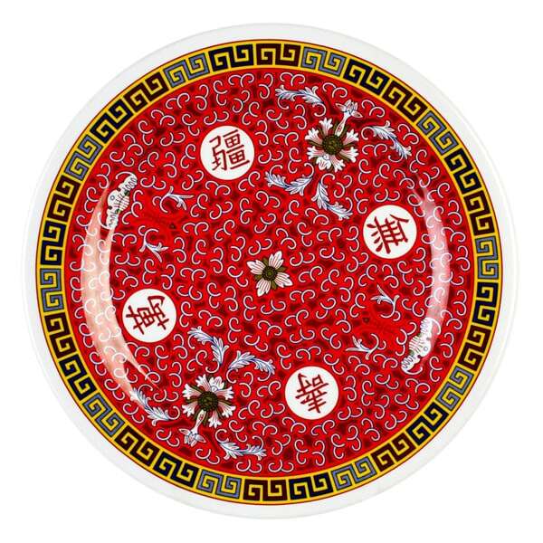 Thunder Group 1013TR 12.63 Inch Asian Longevity Melamine Round Plate, DZ
