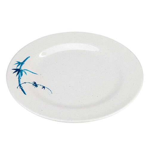 Thunder Group 1014BB 14.12 Inch Asian Blue Bamboo Melamine Round White Plate, DZ