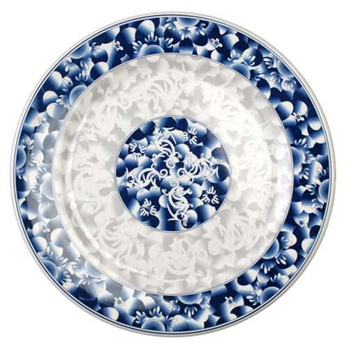 Thunder Group 1014DL 14.12 Inch Diameter Asian Blue Dragon Melamine Plate, DZ