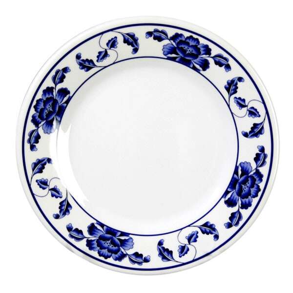 Thunder Group 1014TB 14.12 Inch Asian Lotus Melamine Round Plate, DZ