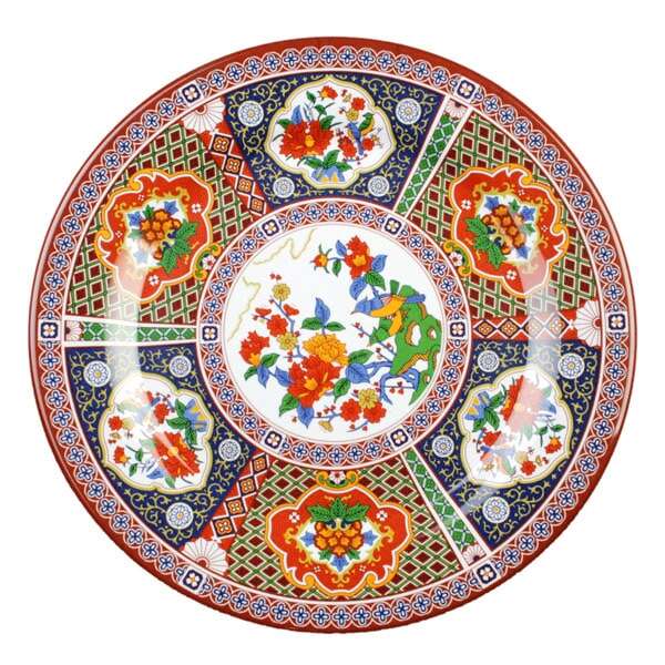 Thunder Group 1014TP 14.12 Inch Asian Peacock Melamine Round Plate, DZ