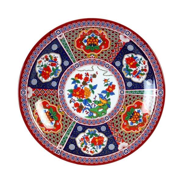 Thunder Group 1015TP 14.38 Inch Asian Peacock Melamine Round Plate, DZ