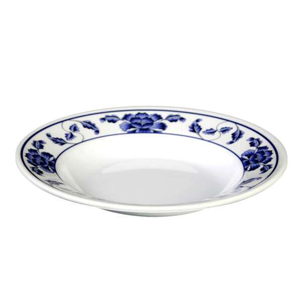 Thunder Group 1108TB 7 Oz 7.8 Inch Asian Lotus Melamine Round Soup Plate, DZ
