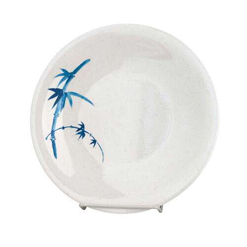 Thunder Group 1306BB 6-3/8 Inch Asian Blue Bamboo Melamine Round White Dinner Plate, DZ