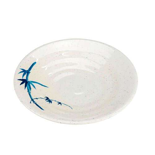 Thunder Group 1365BB 6.5 Inch Asian Blue Bamboo Melamine Round White Soup Plate, DZ