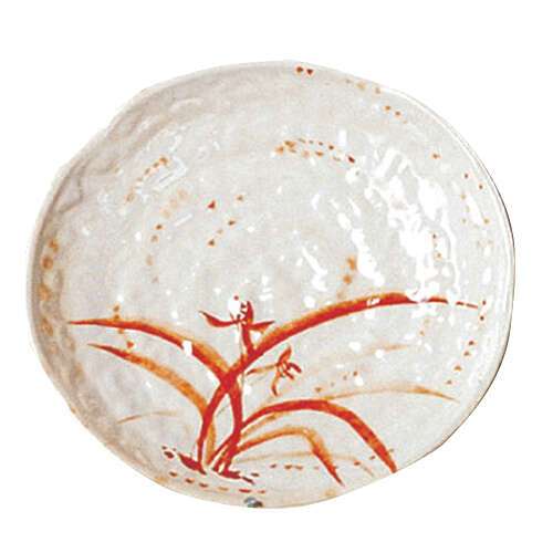 Thunder Group 1808 8.25 Inch Diameter Asian Gold Orchid Melamine Lotus Shape Plate, DZ