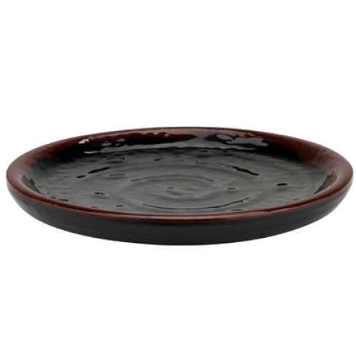 Thunder Group 1812TM 12 Inch Asian Tenmoku Melamine Lotus Shape Plate, DZ