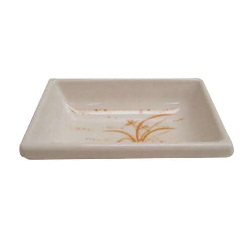 Thunder Group 1901GD 2 Oz 3.75 x 2.5 Inch Diameter Asian Gold Orchid Melamine Rectangular Sauce Dish, DZ