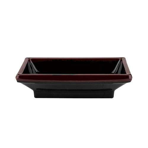 Thunder Group 1901TM 2 Oz 3.75 x 2.5 Inch Asian Tenmoku Rectangular Melamine Sauce Dish, DZ