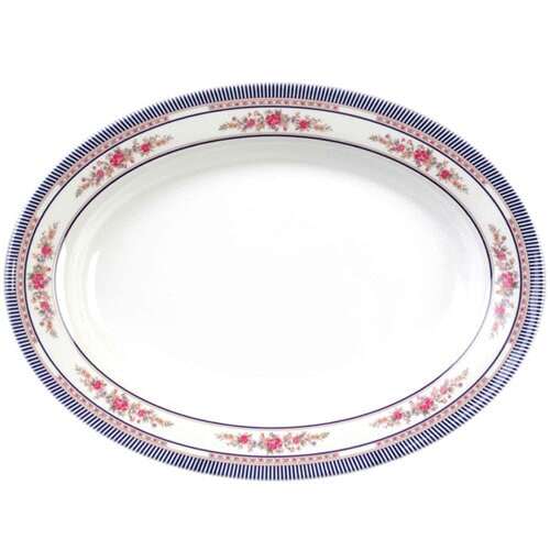 Thunder Group 2016AR 16 x 11.63 Inch Asian Rose Melamine Oval Platter, DZ