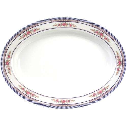Thunder Group 2109AR 7 Oz 9 x 6.75 Inch Asian Rose Melamine Oval Deep Platter, DZ