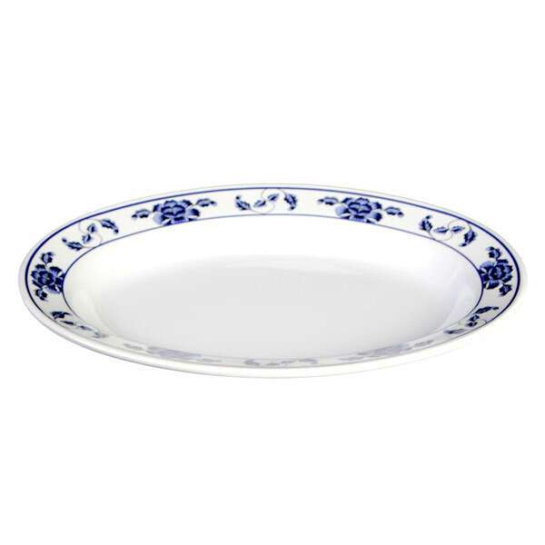 Thunder Group 2110TB 9 Oz 10 x 7.5 Inch Asian Lotus Melamine Oval Deep Platter, DZ