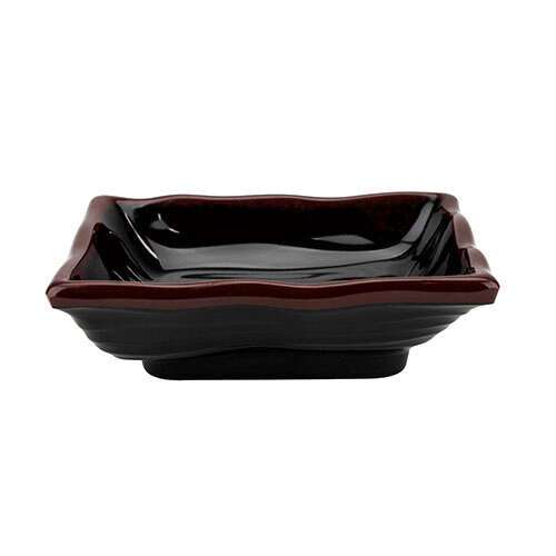 Thunder Group 2404TM 3 Oz 4 x 4 Inch Asian Tenmoku Square Melamine Wave Sauce Dish, DZ