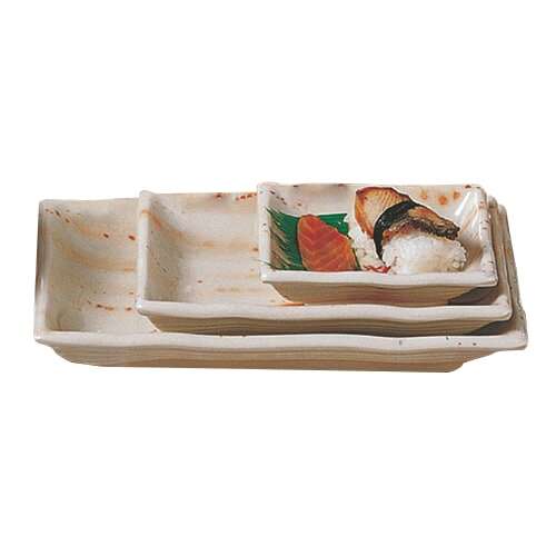 Thunder Group 2408 12 Oz 8.5 x 5.75 Inch Asian Gold Orchid Melamine Wave Rectangular Plate, DZ