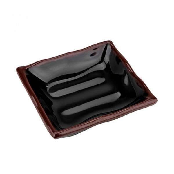 Thunder Group 2416TM 15.5 x 10.75 Inch Asian Tenmoku Rectangular Melamine Wave Plate, DZ