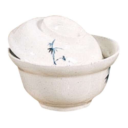 Thunder Group 3201BB 20 Oz 5.75 Inch Asian Blue Bamboo Melamine White Noodle Bowl without Lid, DZ