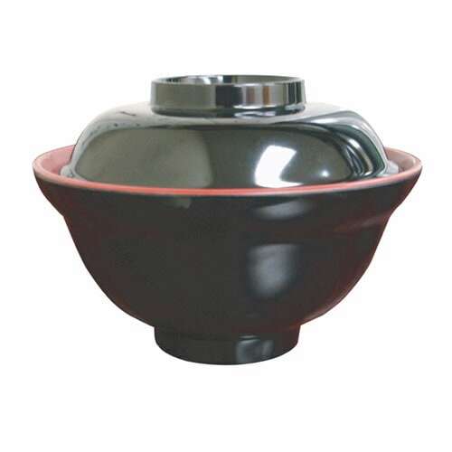 Thunder Group 3223JBR 16 Oz 6 Inch Asian Two Tone Melamine Red and Black Round Extra Large Soup/Vegetable Bowl, DZ