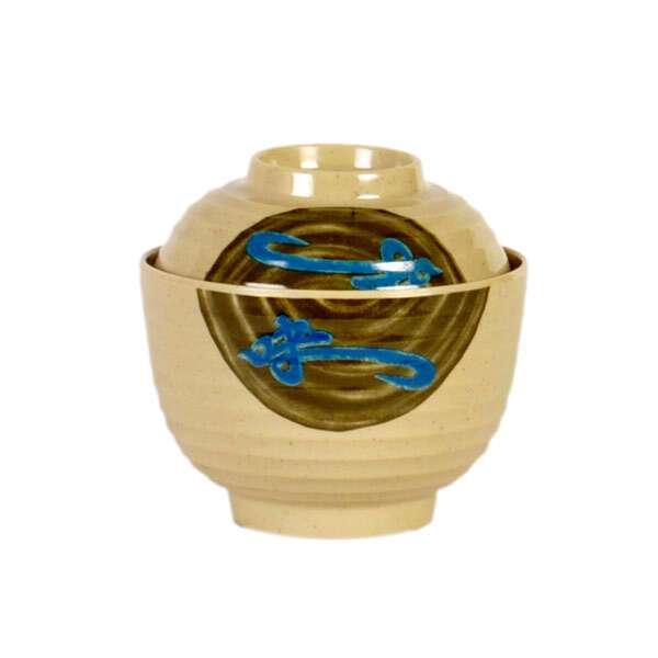 Thunder Group 3502J 9 Oz 4 Inch Asian Wei Melamine Round Miso Bowl With Lid, DZ