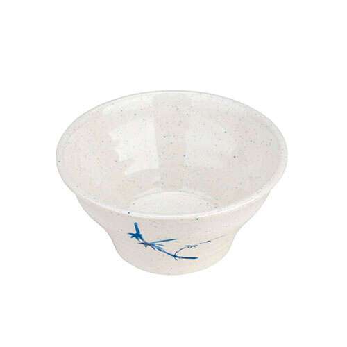Thunder Group 3540BB 8 Oz 4.38 Inch Asian Blue Bamboo Melamine Round Deep White Saucier, DZ