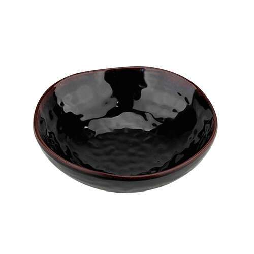 Thunder Group 3705TM 7 Oz 4.75 Inch Asian Tenmoku Round Melamine Wave Rice Bowl, DZ
