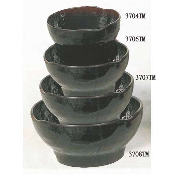 Thunder Group 3706TM 12.5 Oz 5 Inch Asian Tenmoku Round Melamine Wave Rice Bowl, DZ