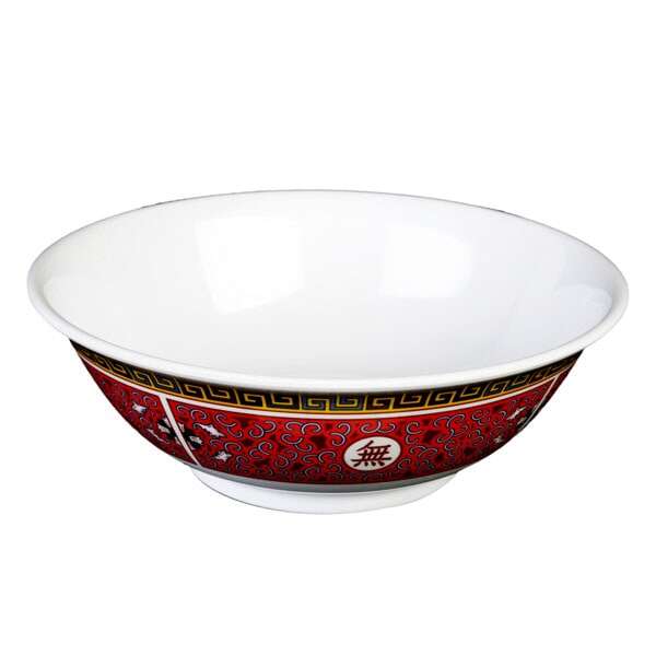 Thunder Group 5060TR 22 Oz 6.8 Inch Asian Longevity Melamine Round Rimless Bowl, DZ