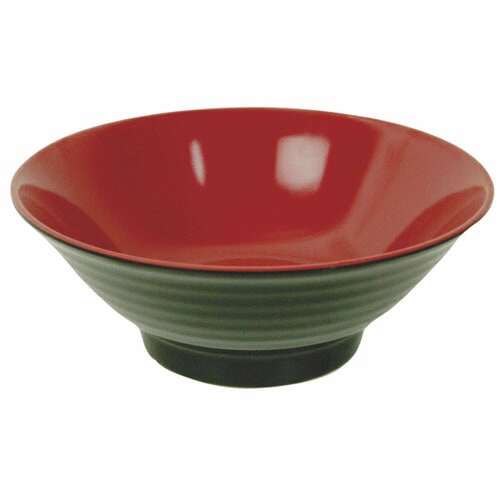 Thunder Group 5185JBR 42 Oz 8.5 Inch Asian Two Tone Melamine Red and Black Round Medium Noodle Bowl, DZ