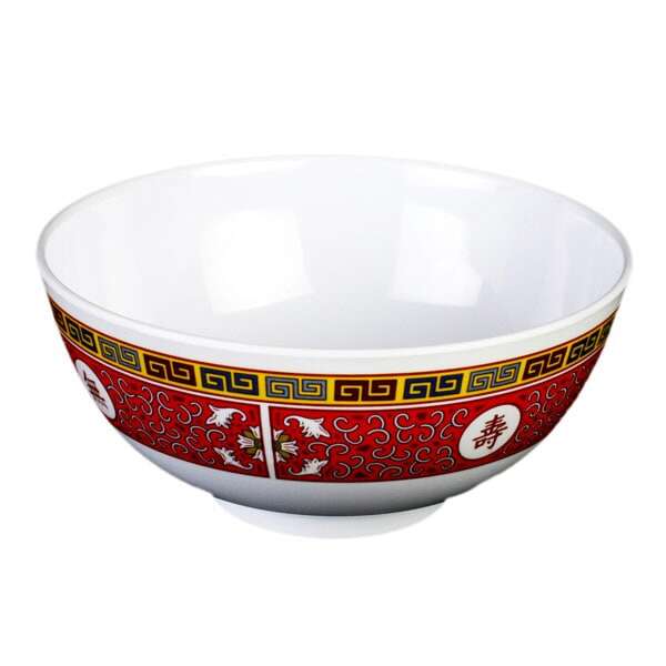 Thunder Group 5208TR 56 Oz 8 Inch Asian Longevity Melamine Round Rice Bowl, DZ