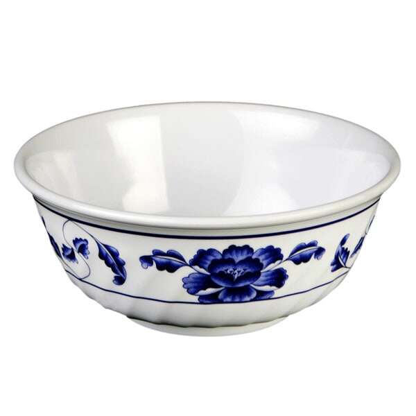 Thunder Group 5307TB 32 Oz 6.8 Inch Asian Lotus Melamine Round Swirl Bowl, DZ
