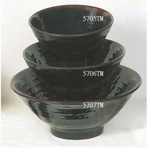 - 5705TM 11 Oz 4.75 Inch Asian Tenmoku Round Melamine Rice Bowl, DZ