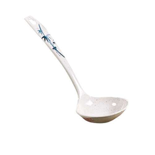 Thunder Group 7001BB 1 Oz 7 x 2.5 Inch Asian Blue Bamboo Melamine White Soup Ladle, DZ