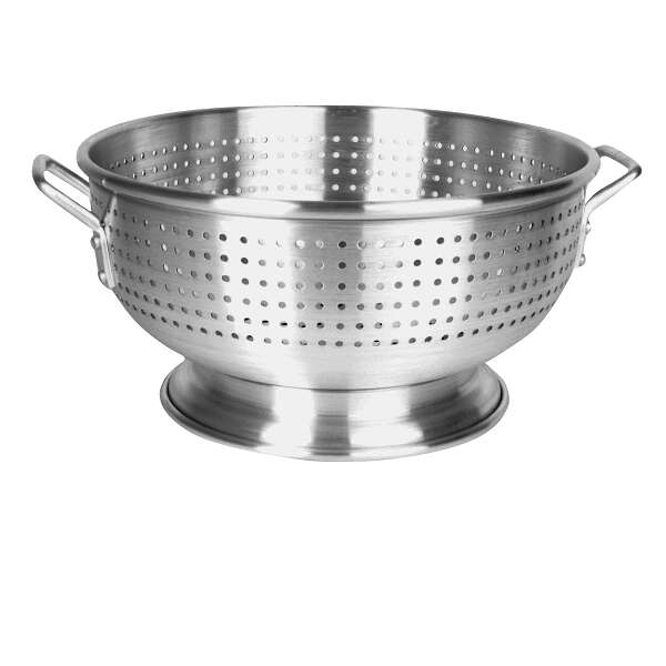 - ALHDCO003, 16 Qt Aluminum Colander with Base and 2 Handles, Round