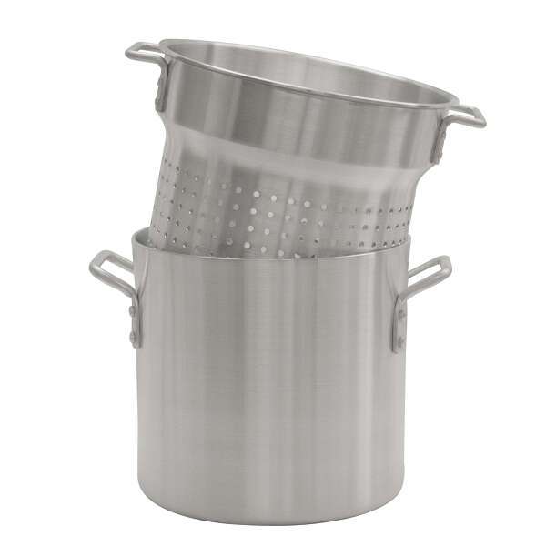 Thunder Group ALSKPC112, 12-Quart Aluminum Pasta Cooker Set With Mirror Finish