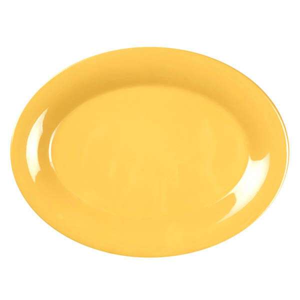 Thunder Group CR209YW 9.5 x 7.25 Inch Western Yellow Melamine Platter, DZ