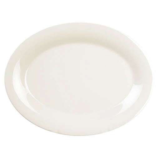 Thunder Group CR213V 13.5 x 10.5 Inch Western Ivory Melamine Platter, DZ