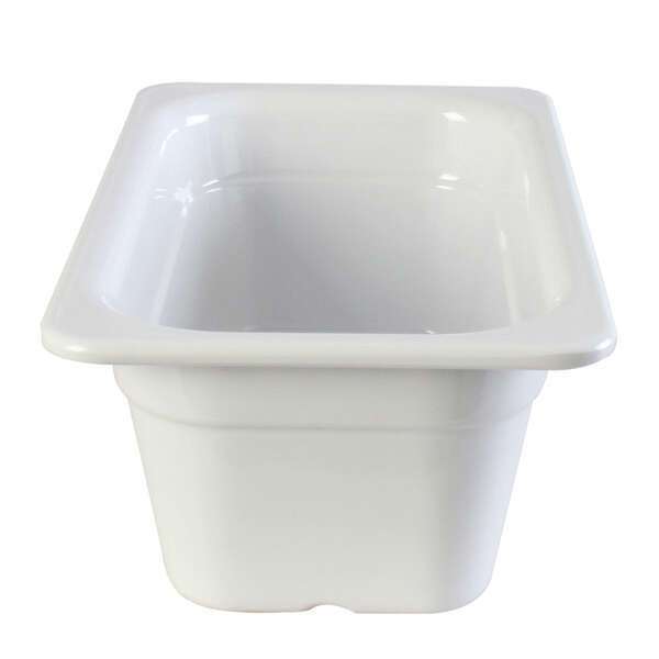 Thunder Group GN1144W, 1/4 Size 4-Inch Deep Melamine Anti-Jam Food Pan, White