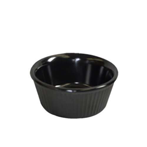Thunder Group ML531BL1 3 Oz 3.12 Inch Fluted Melamine Round Black Ramekin, DZ