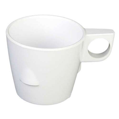 - ML9011W 7 Oz 3.25 Inch Western Color White Melamine Round Stacking Cup, DZ