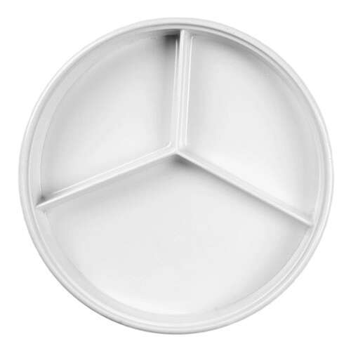 Thunder Group NS608-1W 8.25 Inch Western Nustone White Melamine Round Deep 3 Compartment Divided Server (without Lid), DZ