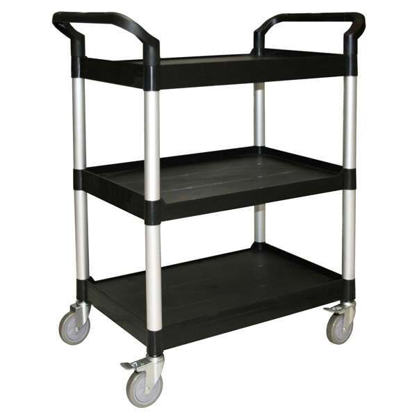 Thunder Group PLBC3316B, 33-1/2"x16-1/8"x37" 3-Tier Bus Cart, Black