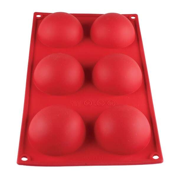 - PLBM001S, 2.7-Ounce Hemisphere High Heat Silicone Baking Mold, 6 Cavities