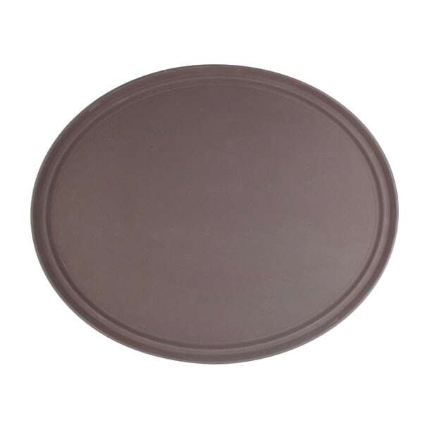 Thunder Group PLFT2700BR, 22x27-Inch Fiberglass Oval Tray, Brown