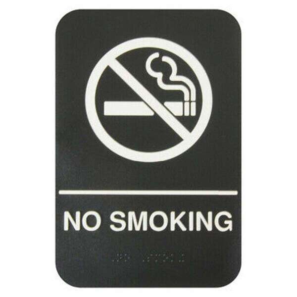 Thunder Group PLIS6955BK, 6x9x1-inch Acrylonitrile Styrene 'No Smoking' Information Sign with Braille, EA