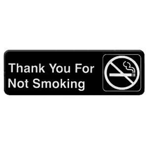 - PLIS9318BK, 9x3-inch 'Thank You For Not Smoking' Information Sign