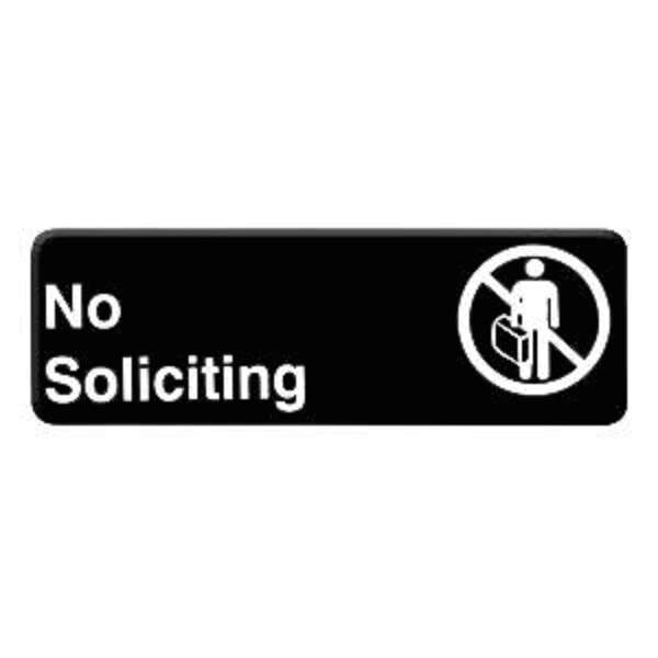 Thunder Group PLIS9322BK, 9x3-inch 'No Soliciting' Information Sign