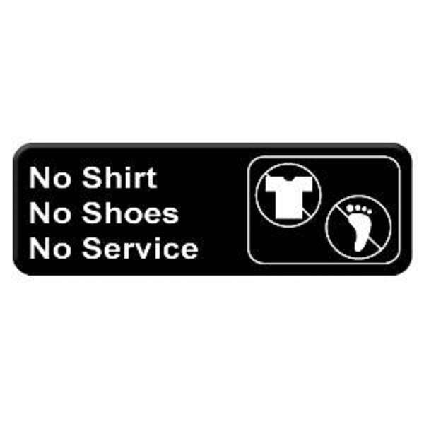 - PLIS9330BK, 9x3-inch 'No Shirt, No Shoes, No Service' Information Sign