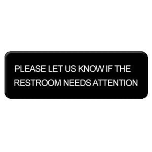 - PLIS9334BK, 9x3-inch 'Please Let Us Know' Information Sign