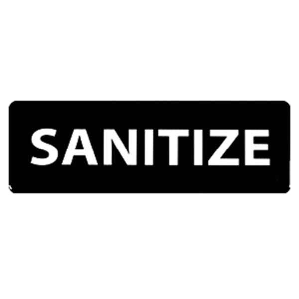 Thunder Group PLIS9340BK, 9x3x1-inch Acrylonitrile Styrene Information Sign with 'Sanitize' Symbol, EA