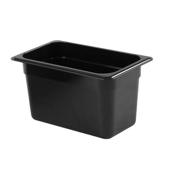 Thunder Group PLPA8146BK, Quarter Size 6-Inch Deep Black Polycarbonate Food Pan